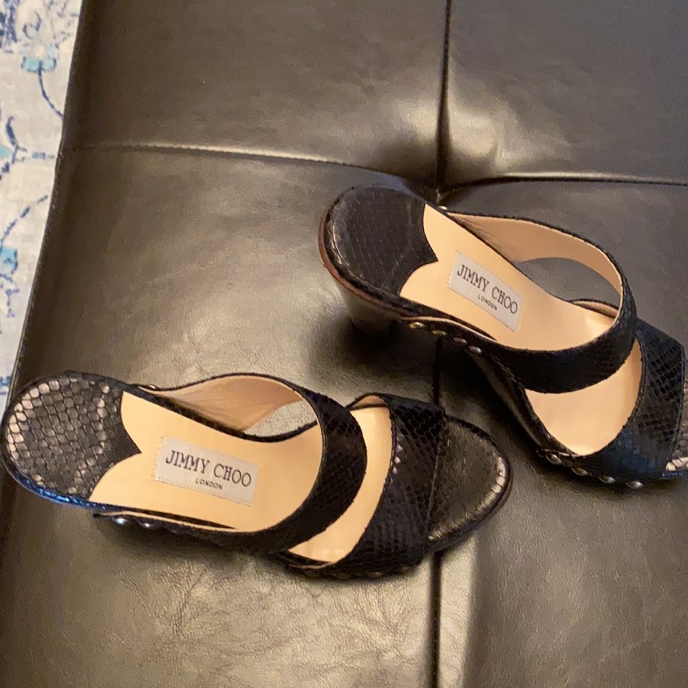 Jimmy Choo Wooden Heel Sandals - Picture 2 of 9